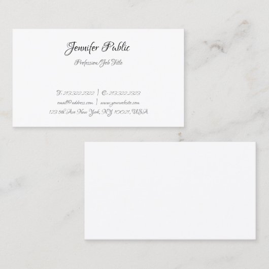 Elegant Calligrafiescript Tekst Moderne Sjabloon Visitekaartje (Voorkant / Achterkant)