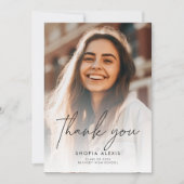 Elegant Calligrafiescript Twee het Afstuderen van  Bedankkaart (Voorkant)