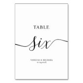 Elegant calligrafietabelnummer kaart (Voorkant)