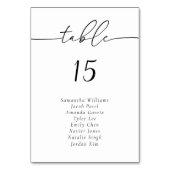 Elegant Calligrafietnummer gastnamen Kaart (Achterkant)