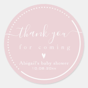 Elegant Calligrafiroze Baby shower Dank u wel Ronde Sticker