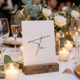 Elegant Calligraphic Wedding Table 10 tabelnummer Kaart