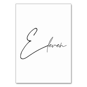Elegant Calligraphic Wedding Table 11 tabelnummer Kaart