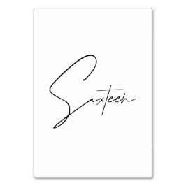 Elegant Calligraphic Wedding Table 16 table Number Kaart