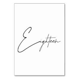 Elegant Calligraphic Wedding Table 18 table Number Kaart