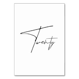 Elegant Calligraphic Wedding Table 20 tabelnummer Kaart