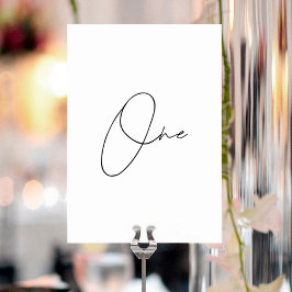 Elegant Calligraphic Wedding Table Number Kaart