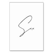 Elegant Calligraphic Weduwtabel 6 tabelnummer Kaart (Voorkant)