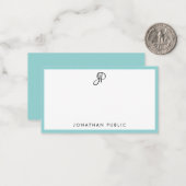 Élégant calligraphie Monogramme minimaliste Modèle (Devant/Arrière en situation)