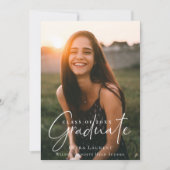 Elegant Calligraphy Afstuderen Foto Aankondiging (Voorkant)