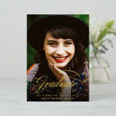 Elegant Calligraphy Afstuderen Notice Folie Uitnodiging (Staand Voorkant)