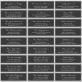 Elegant Calligraphy Black and White Wedding Guest Sticker (Voorkant)