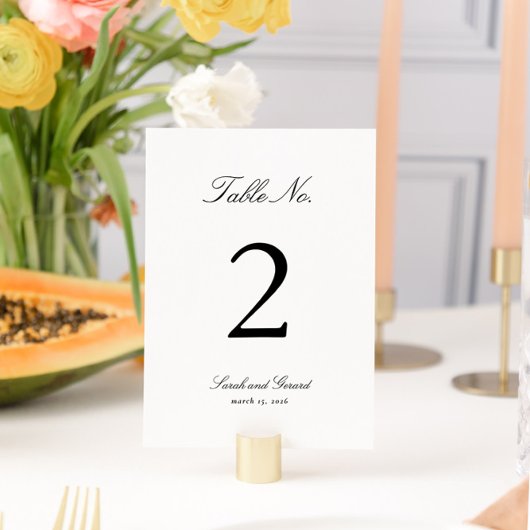 Elegant Calligraphy Black and White Wedding Kaart