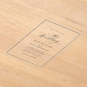 Elegant calligraphy black text wedding acryl uitnodigingen (Laagn)