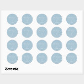 Elegant Calligraphy Blue Baby shower "Dankuwel" Ronde Sticker (Vel)