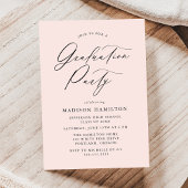 Elegant Calligraphy Blush Pink Graduation Party Kaart
