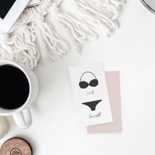 Elegant Calligraphy Bridal Lingerie Shower Informatiekaartje