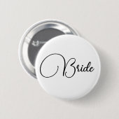 Elegant Calligraphy Bride Bachelorette Party Ronde Button 5,7 Cm (Voorkant /achterkant)