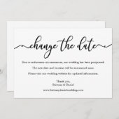 Elegant Calligraphy Change the Date Wedding Kaart (Voorkant / Achterkant)