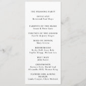 Elegant Calligraphy Classic Chronic Wedding Programma (Achterkant)