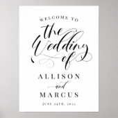 Elegant Calligraphy Classic Weddenschap Welkomstte Poster (Voorkant)