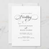 Elegant Calligraphy Classic Wedding Invitation Kaart (Voorkant)