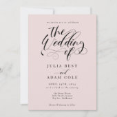 Elegant Calligraphy Classic Wedding Invitation Kaart (Voorkant)