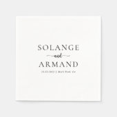 Elegant Calligraphy Classic Wedding Napkins Servet (Voorkant)