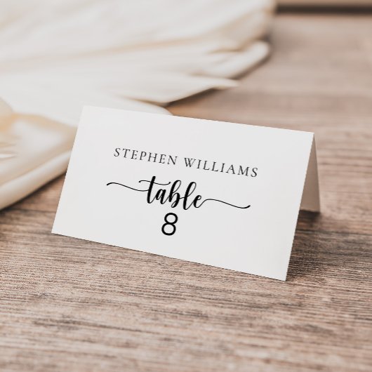 Elegant Calligraphy Classic Wedding Place Card