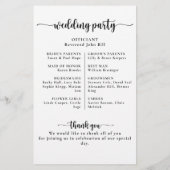 Elegant Calligraphy Classic Wedding Program (Achterkant)