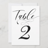 Elegant Calligraphy Classic Wedding Table Number Kaart (Voorkant)