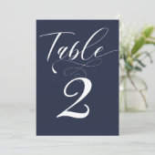 Elegant Calligraphy Classic Wedding Table Number Kaart (Staand voorkant)