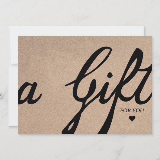 Elegant Calligraphy Custom Kraft Cadeaucertificaat (Voorkant)