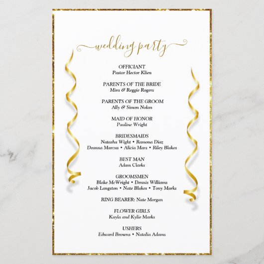 Elegant Calligraphy Custom Photo Wedding Program (Achterkant)