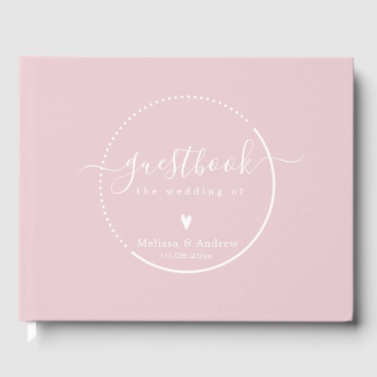 Elegant Calligraphy - Dusty Pink Wedding Gastenboek (Voorkant)
