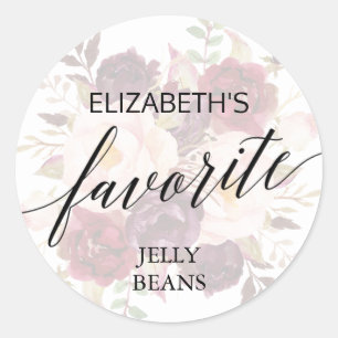Elegant Calligraphy Faded Floral zijn favoriet Ronde Sticker