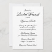 Elegant Calligraphy Formal Bridal Brunch Kaart (Voorkant)