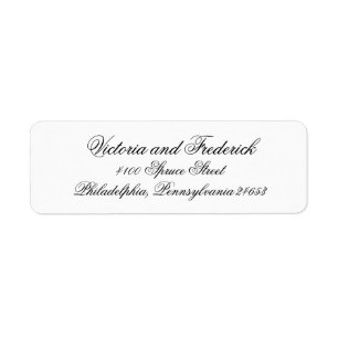 Elegant Calligraphy Formal Wedding Return Address Etiket