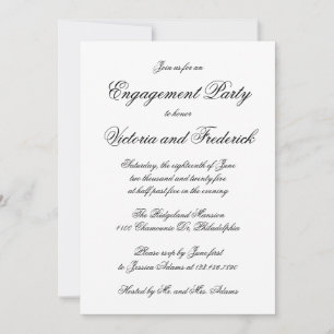 Elegant Calligraphy Formele Engagement Party Kaart