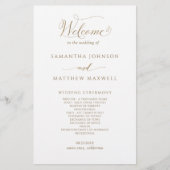 Elegant Calligraphy Gold and White Wedding Program (Voorkant)