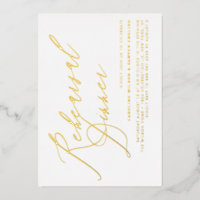 Elegant Calligraphy Gold Foil repesal Dinner