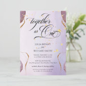Elegant Calligraphy Gold Glitter Amethyst Moderne Kaart (Staand voorkant)