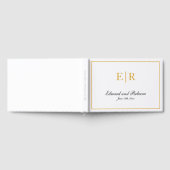 Elegant Calligraphy Gold Monogram Wedding Gastenboek (Volledig)