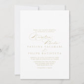 Elegant Calligraphy Gold Nuestra Boda Wedding Kaart (Voorkant)