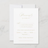 Elegant Calligraphy Gold Wedding Menu Keuze RSVP (Voorkant)