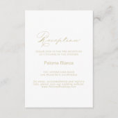 Elegant Calligraphy Gold Wedding Reception Informatiekaartje (Voorkant)