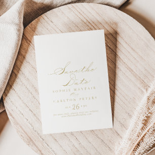 Elegant Calligraphy Gold Wedding Save the Date