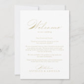 Elegant Calligraphy Gold Wedding Welcome Letter (Voorkant)