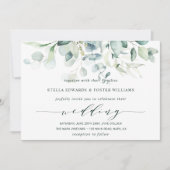 Elegant Calligraphy Green Foliage Wedding Kaart (Voorkant)