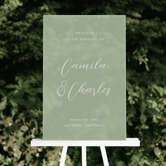 Elegant Calligraphy Green Wedding Welcome